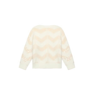 Mint Velvet Cream Zig Zag Sequin Jumper